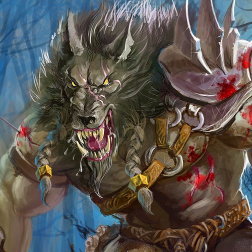 Photoshop illustration with the title 'Charakter-Designe für "Reich der Sünden" Teil 2'