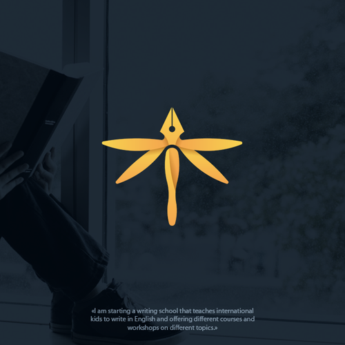 Dragonfly design with the title 'Logo concept for school'