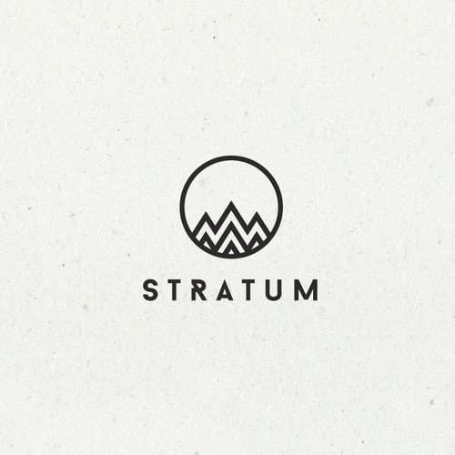 Mountain logo with the title 'Stratum logo'