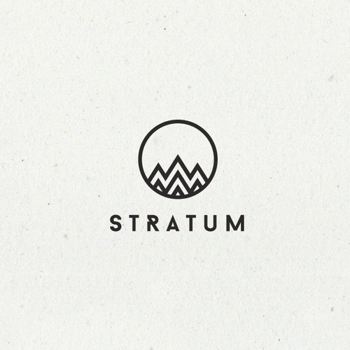 Mountain design with the title 'Stratum logo'