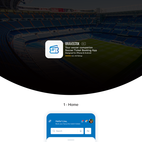 Football design with the title 'Soccer Team Ticketing Application for Mexican Futbol Fans'