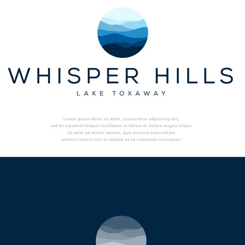 Mountain logo with the title 'Whisper Hills'