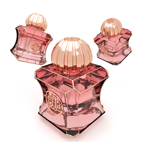 Perfume design with the title 'Luxury perfume bottle design'