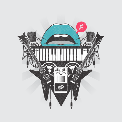 Band t-shirt with the title 'rock n' roll'