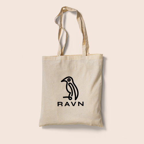 Raven logo with the title 'Cool, simple logo for coffee products company'