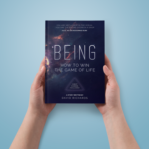 Game book cover with the title 'BE the artist for my new book, BEING: HOW TO WIN THE GAME OF LIFE'