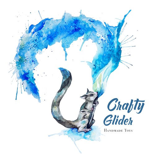 Aquarelle illustration with the title 'Watercolor illustration for logo'