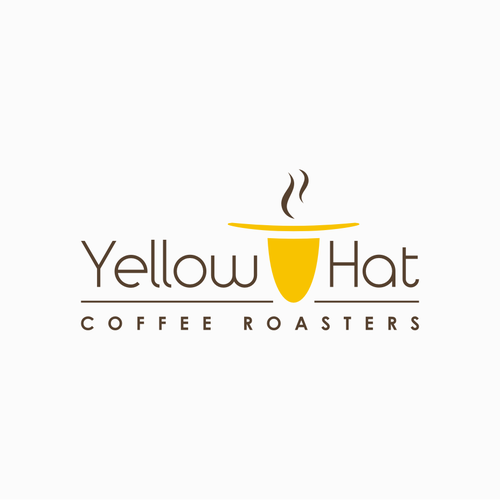 Roaster logo with the title 'Help launch a young startup to the next level. Yellow Hat Coffee Roasters logo'