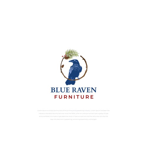 Evergreen logo with the title 'Blue Raven Furniture'