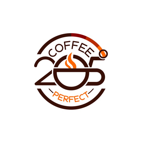 Temperature logo with the title 'Abstract badge for a Coffe Brand'