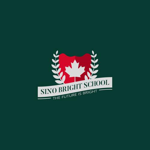 Laurel wreath logo with the title 'School logo'