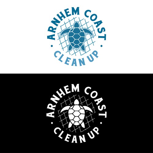 Sea turtle design with the title 'Arnhem Coast Clean Up'