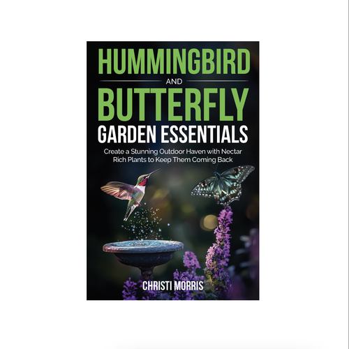 Amazon book cover with the title 'Hummingbird & Butterfly garden essentials'