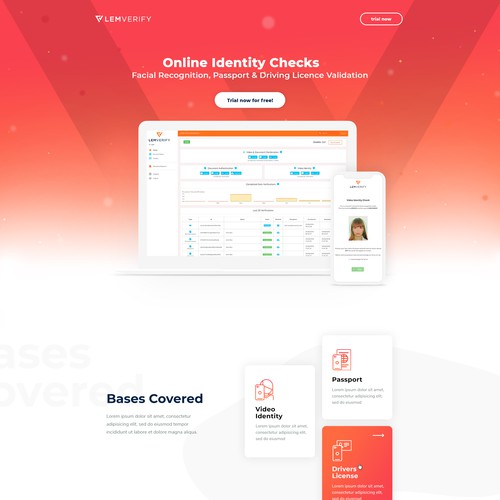 Orange website with the title 'Landingpage'