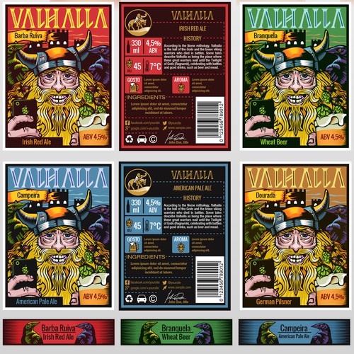 Brazilian design with the title 'Valhalla beer'