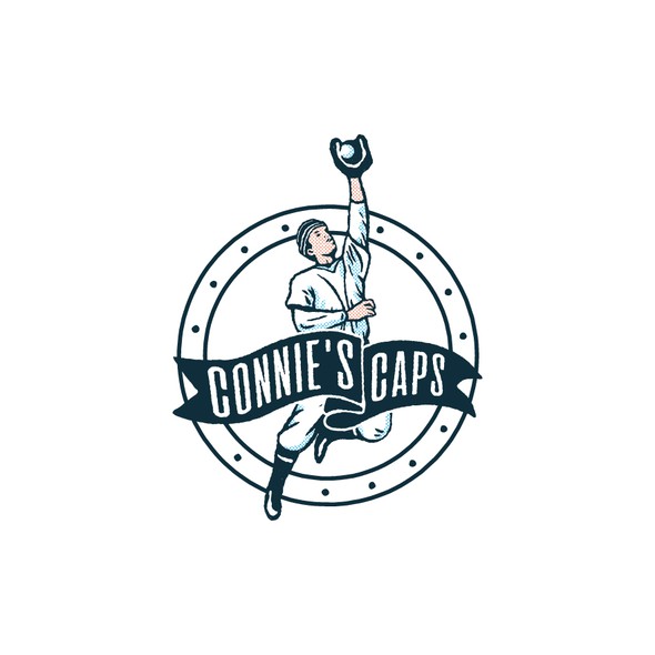 Baseball logo with the title 'Vintage style logo for a beanie brand'