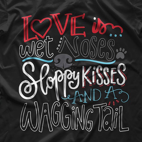 Dog t-shirt with the title 'Love Dogs'