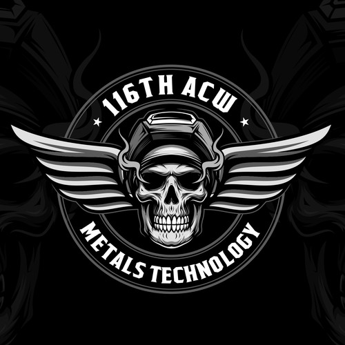 Skull design with the title '116 TH ACW'