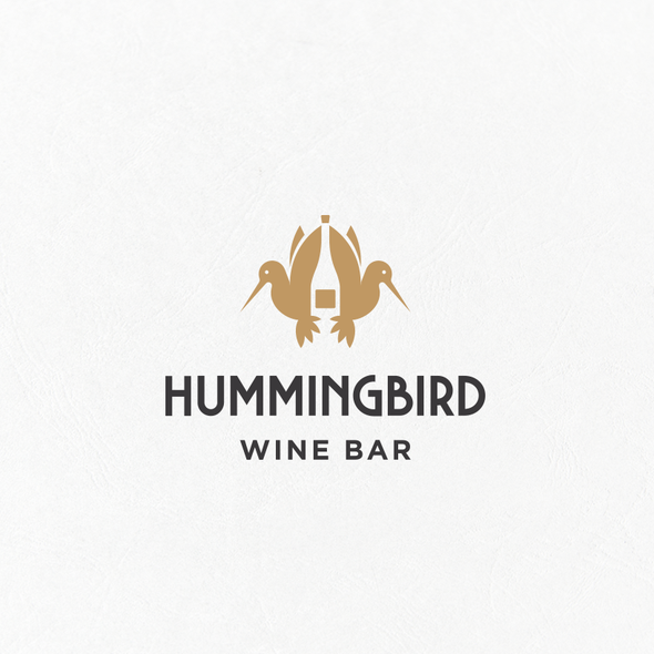 Wine bar logo with the title 'Hummingbird Wine Bar Logo'