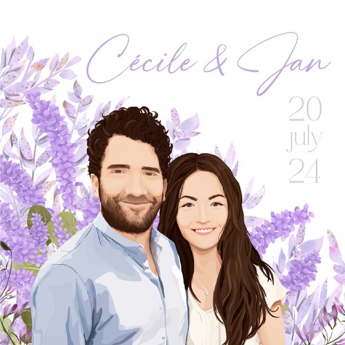 Save the date design with the title 'Wedding invitation'