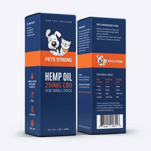 Modern packaging with the title 'Design a modern package for a Pet CBD product'