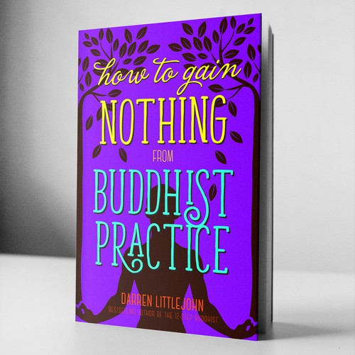 Yoga book cover with the title 'Vibrant cover for Buddhist book'