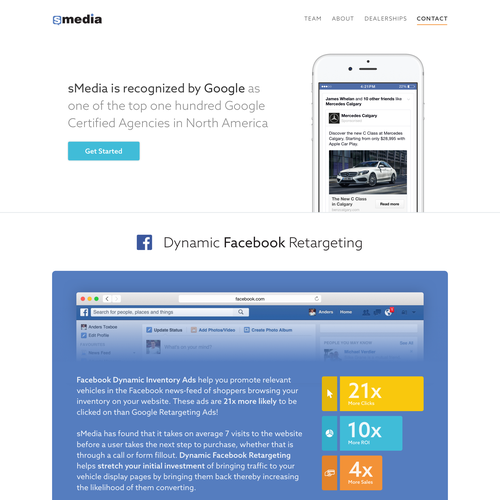 Advertising website with the title 'sMedia Homepage'