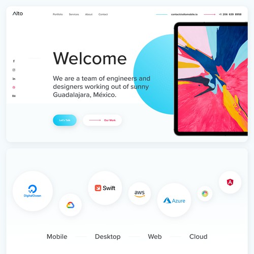 Development website with the title 'Redesign for a software development agency in Mexico '