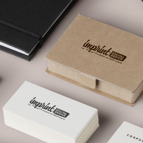 Script font design with the title 'imprint'