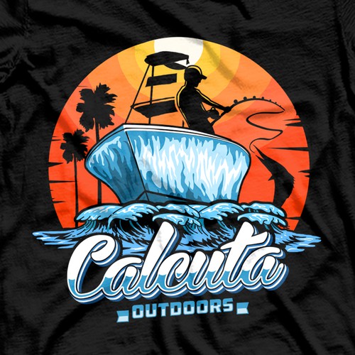 Fishing t-shirt with the title 'Calcutta Outdoors '