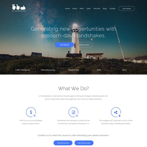 Marketing website with the title 'Clean design for a marketing consulting company.'