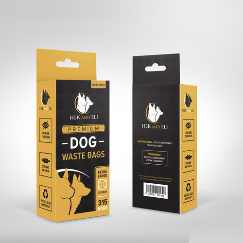 Animal packaging with the title 'Dog Poop Bags'