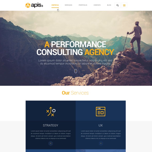 Agency website with the title 'apis3 corporate website design'