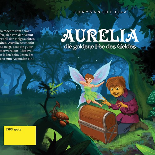 Woods design with the title 'Aurelia - die goldene fee des geldes'