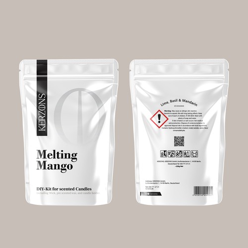 Candle packaging with the title 'Packaging Pouch Design for Scandi Style DIY Candle Company'