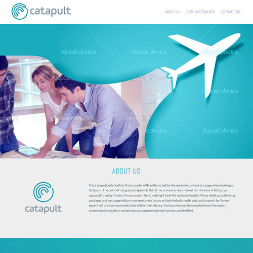 Investment website with the title 'Web Page Design for Venture Capital Firm'