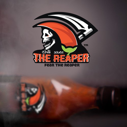 Chili pepper logo with the title 'Hot logo concept for chlli sauce'