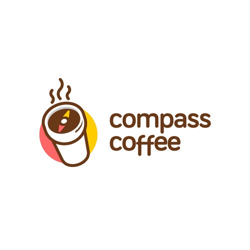 Compass logo with the title 'Compass + Coffee'