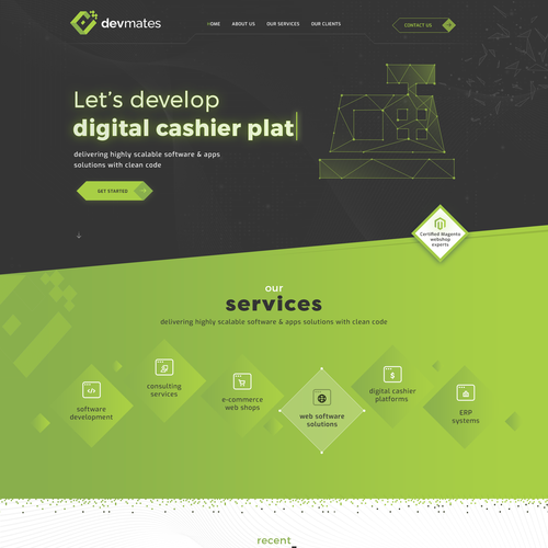 Simple website with the title 'Website Design for Software Developer Company'