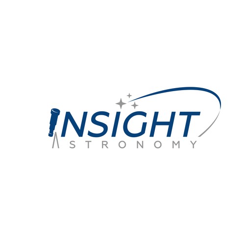 Telescope design with the title 'Insight Astronomy Logo'