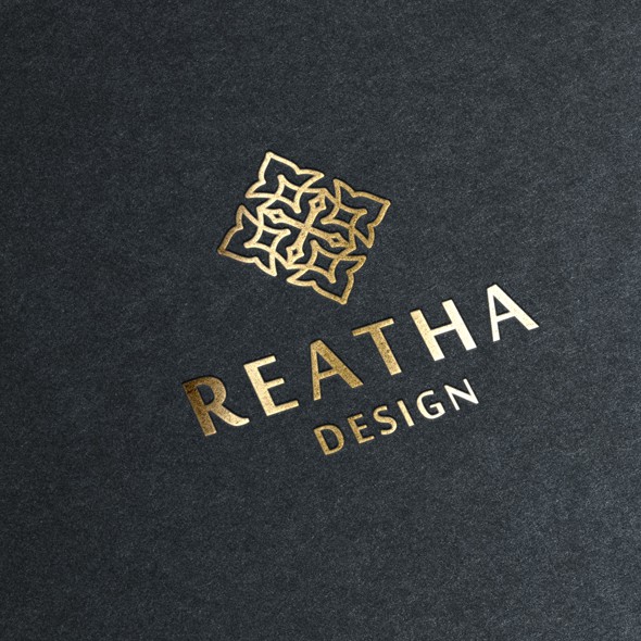 Floral logo with the title 'Logo design for Reatha Design'