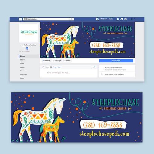 Pediatric design with the title 'Pediatric Clinic Facebook Cover Art'