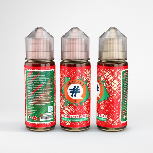 Liquid packaging with the title 'Vape Liquid label design'