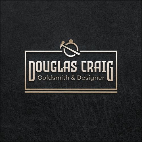 Rustic-modern design with the title 'Douglas Craig – Metal Lettering Logo'