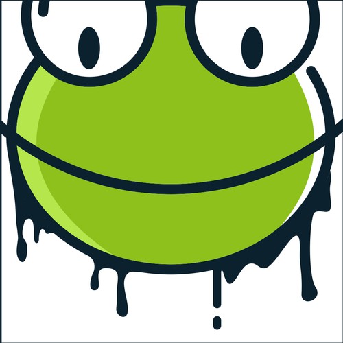 Frog design with the title 'Design a Logo For T-Shirt, Appeal and Merchandise Company'