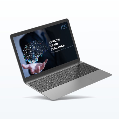 Artificial intelligence design with the title 'Modern PowerPoint Template for an AI Firm	'