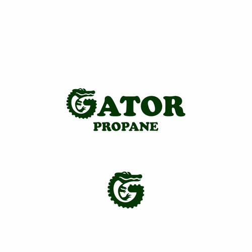 Crocodile logo with the title 'Logo For Propane Business, with G Crocodile Character '