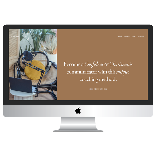 Communications design with the title 'Naomi Speaks'