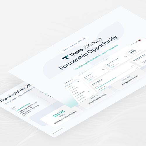 Slide design with the title 'Clean, minimal slides deck for a Mental Health platform'