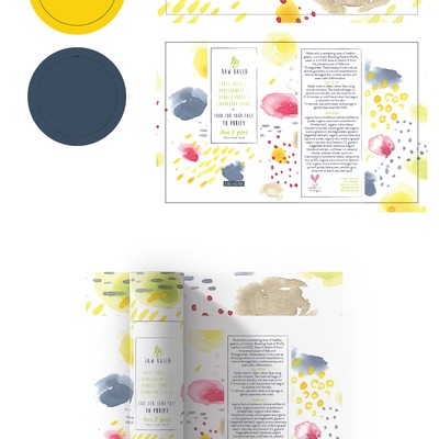 Energetic watercolour package for organic skincare